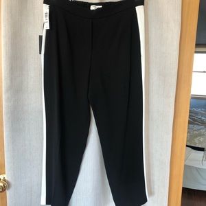 Babaton black pants w/ white stripe from Aritzia